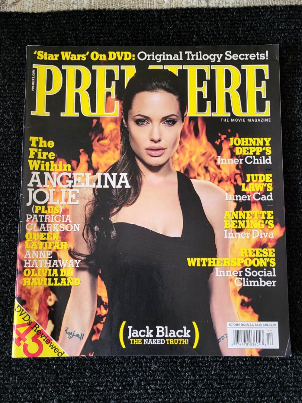 PREMIERE Magazine Angelina Jolie Cover October 2004 Queen Latifah Anne Hathaway